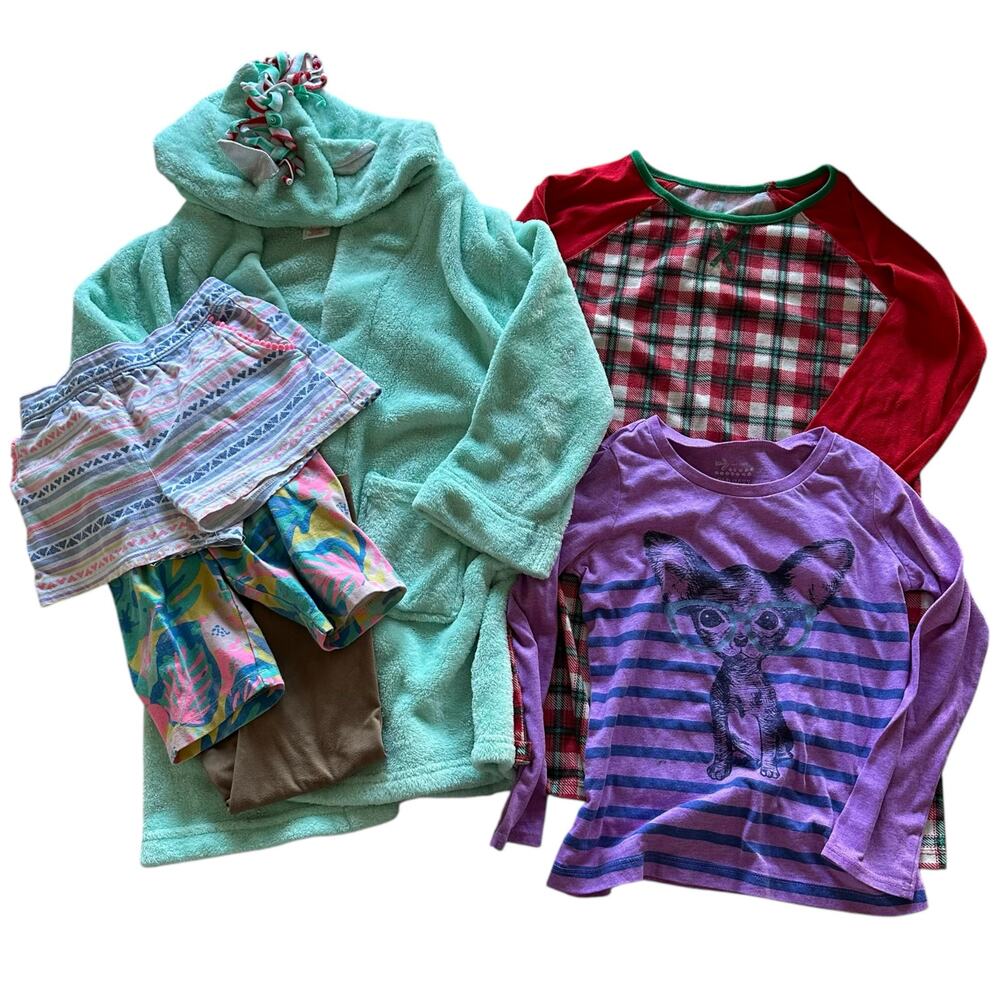 Girls Comfy Clothes Bundle Sizes 6 and 6X Jammies Robe Casual Kids Variety Pack